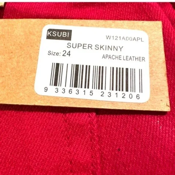 Nwt JAPANESE IMPORTED FROM AUSTRALIA DENIM Ksubi red rare 27 - Picture 12 of 13